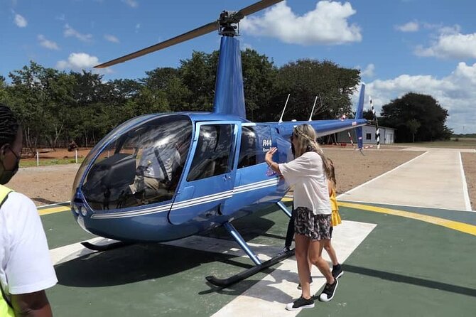 13-15 minutes Private Short Helicopter Flight - Zambezi National Park return, plus a shot at seeing game