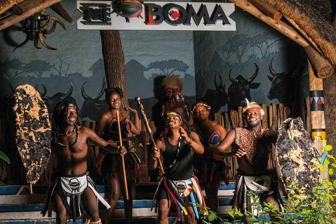 Boma Dinner, Dance and Drum Show in Victoria falls Town - The traditional welcome: chitenge dressing and joining the group