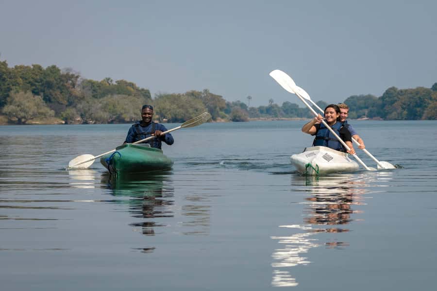 From Livingstone: Full or Half Day Canoe Safari - From Livingstone hotel pickup to a calm start on the water