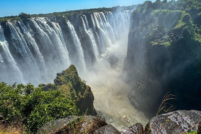 Shearwater Adventure Jet Boat Experience in Victoria Falls - Victoria Falls from below: Boiling Pot and Gorge views