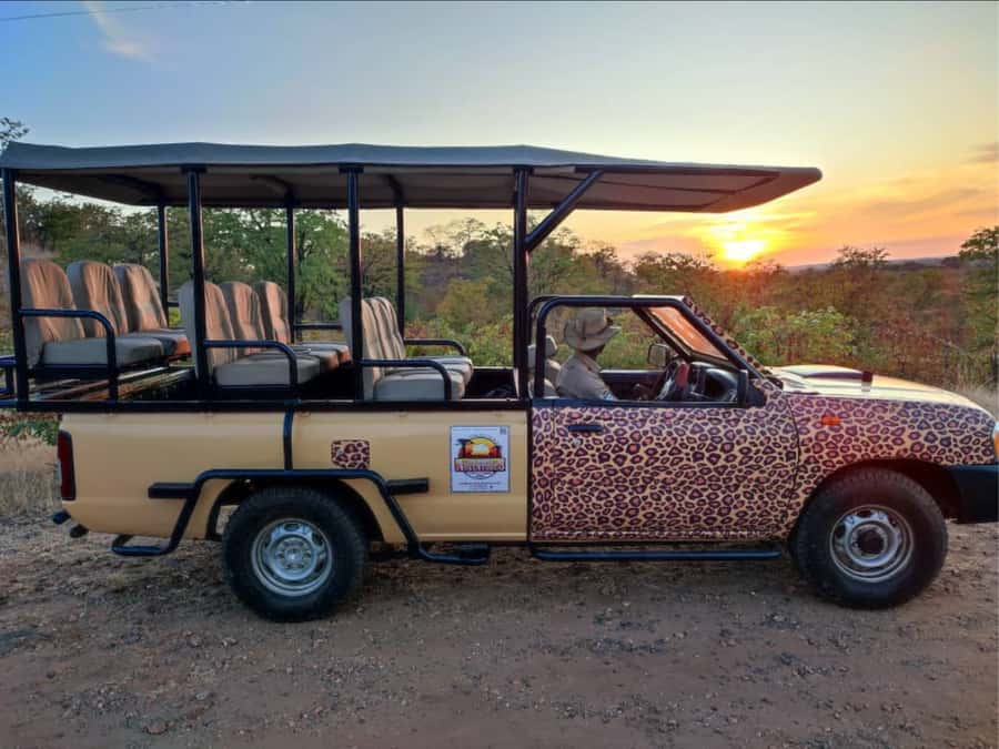 Victoria Falls: Bush Experience and Stargazing D-F-ES-GB - Itinerary in Motion: Pickup, Park Drive, Secluded Sky Time