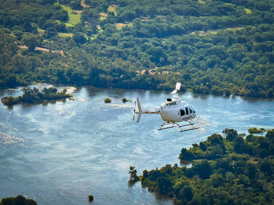 Victoria Falls:Explore the Zambezi Helicopter Experience - From Victoria Falls hotels to the Zambezi Helipad