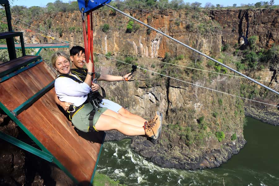 Victoria Falls: Half Day Flying Fox, Zip Line, & Gorge Swing - The 2-hour plan, from safety briefing to free-fall