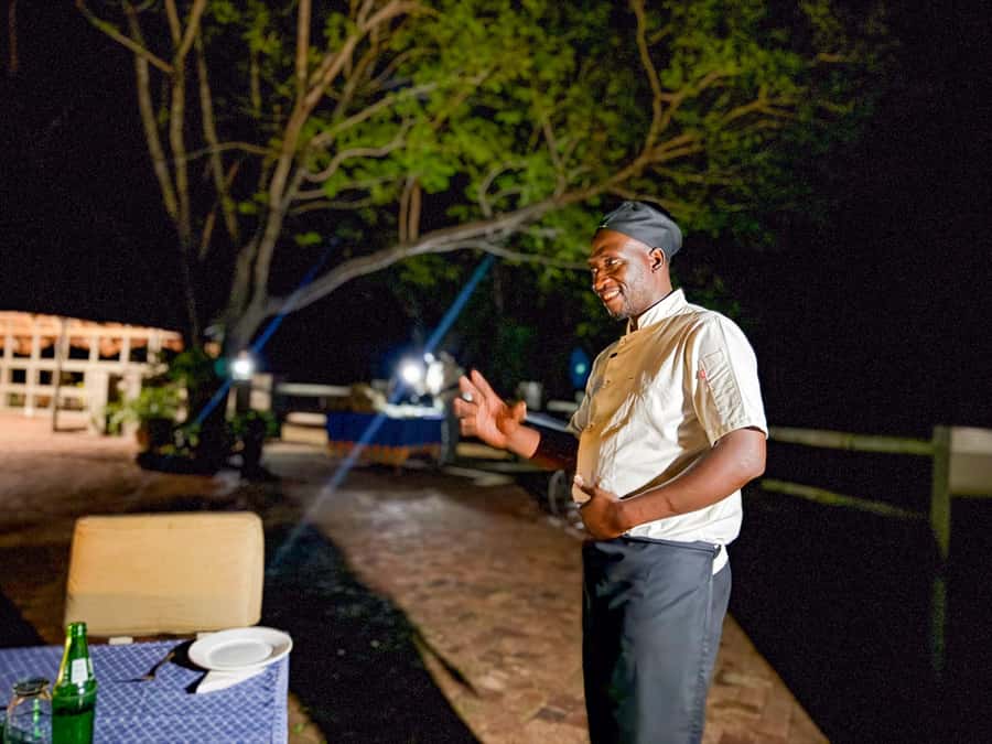 Victoria Falls: Night Game Drive Zambezi National Park - Ele-crew bush dinner: the payoff after the drive